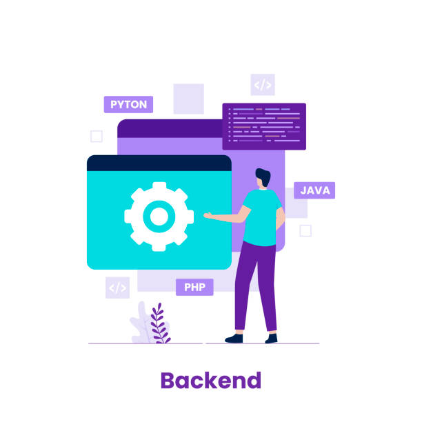 flat design backend of developer concept - 系統(tǒng)軟件 幅插畫檔、美工圖案、卡通及圖標(biāo)